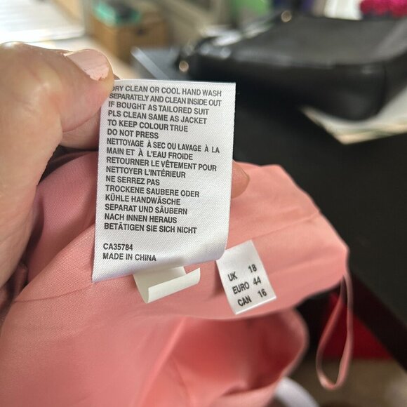 Jacques Vert Petal Pink Shiny Crinkle A-Line Midi Skirt Sz 18 Lined Full New - Picture 7 of 8